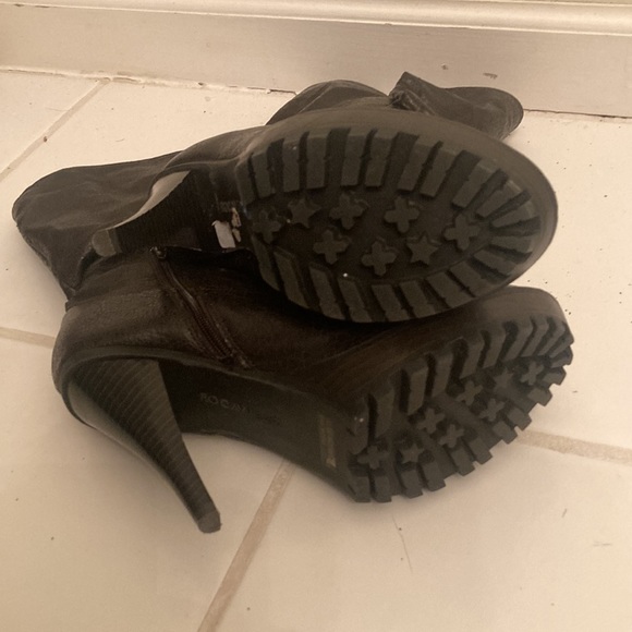 Rocawear High Heeled Boots Woth Gold Brass Snap Buttons & Side Zippers - Picture 7 of 11